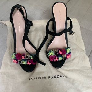 Loeffler Randall Flowered Block Heeled Sandal